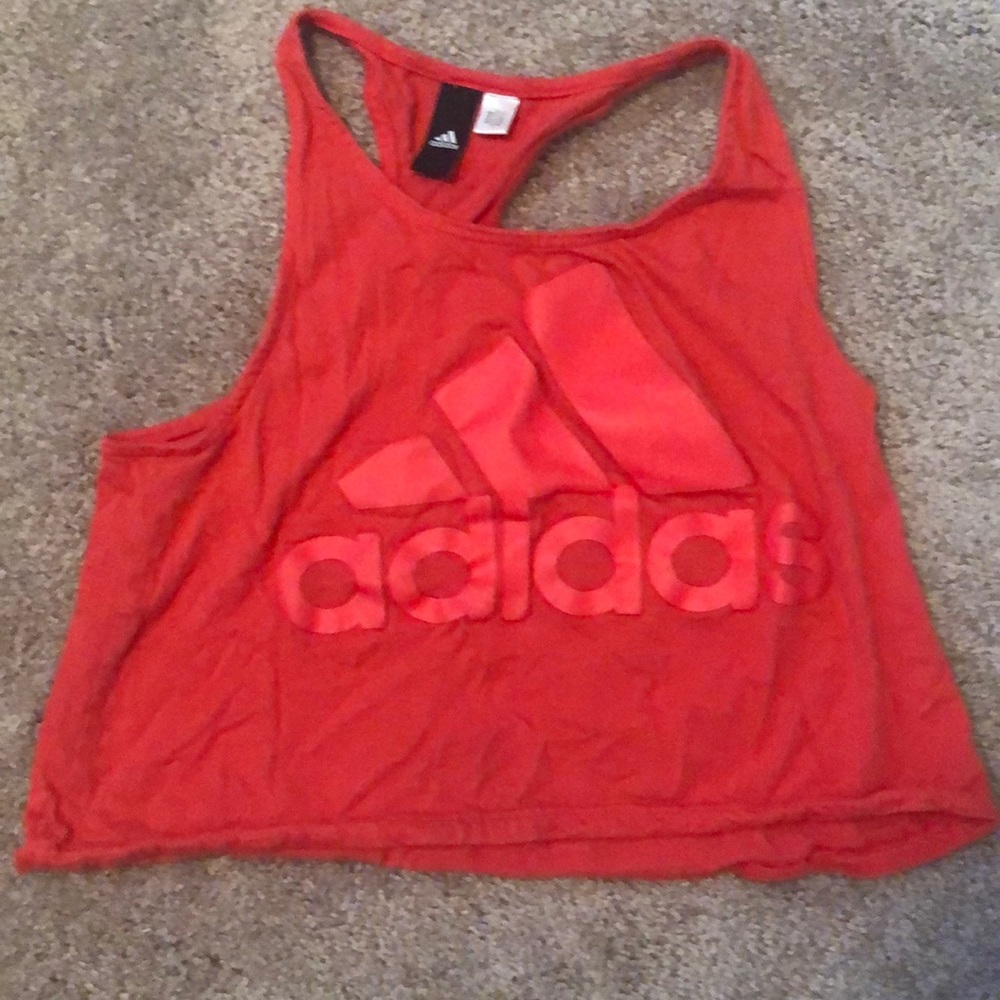 Adidas red crop top! Size xs.